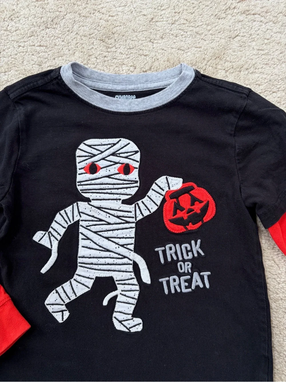 Gymboree Size 4T Mummy Embroidered Trick Or Treat Long Sleeve Halloween Shirt